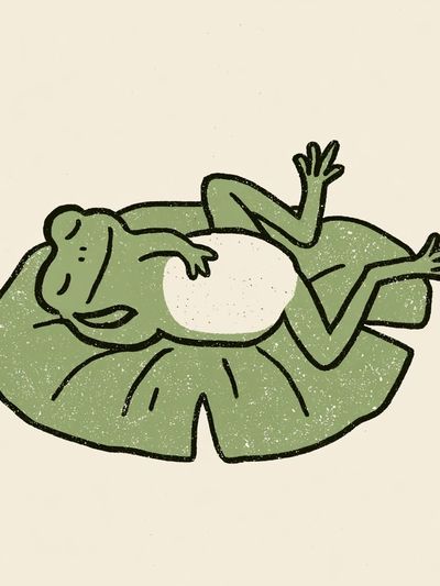 Relaxed Frog Illustration Poster.