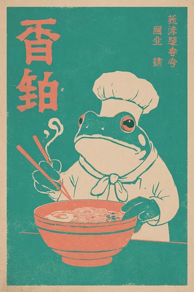 Chef Frog — Vintage Print. poster