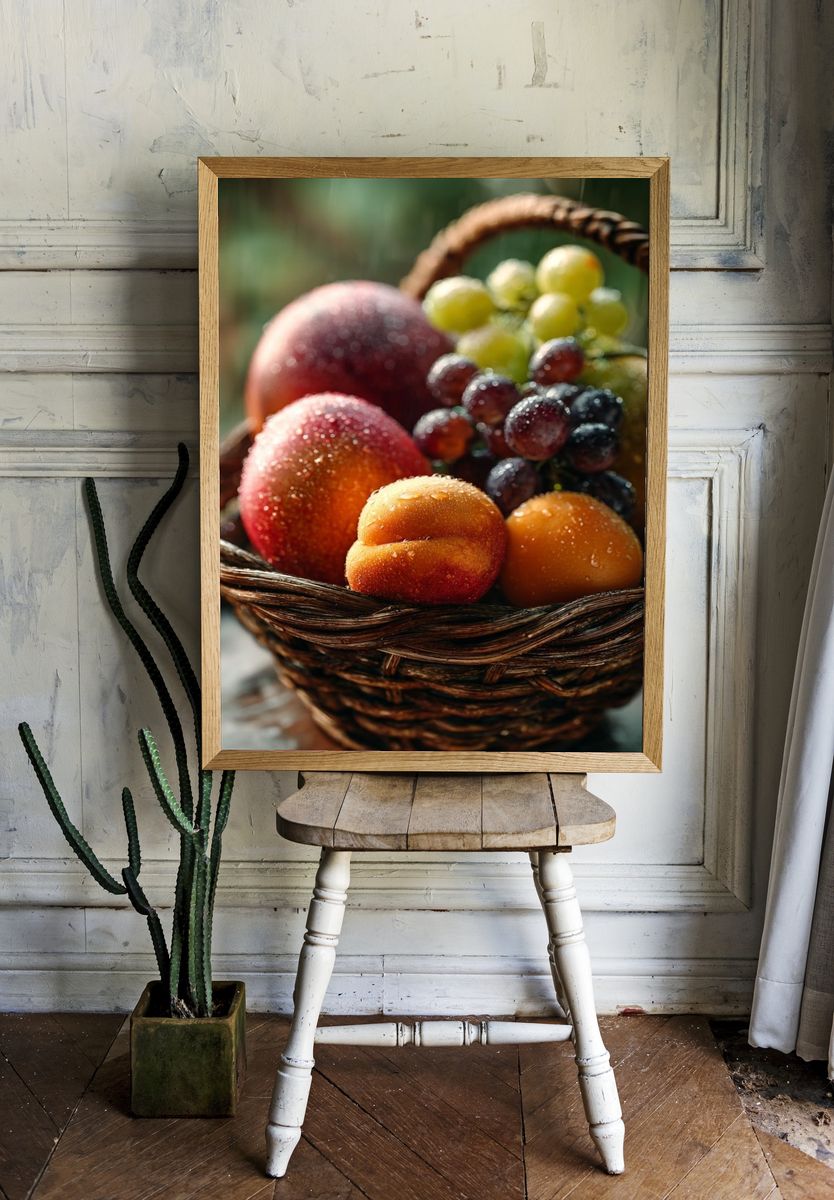 Fresh Fruit Basket — Food Art Print room preview