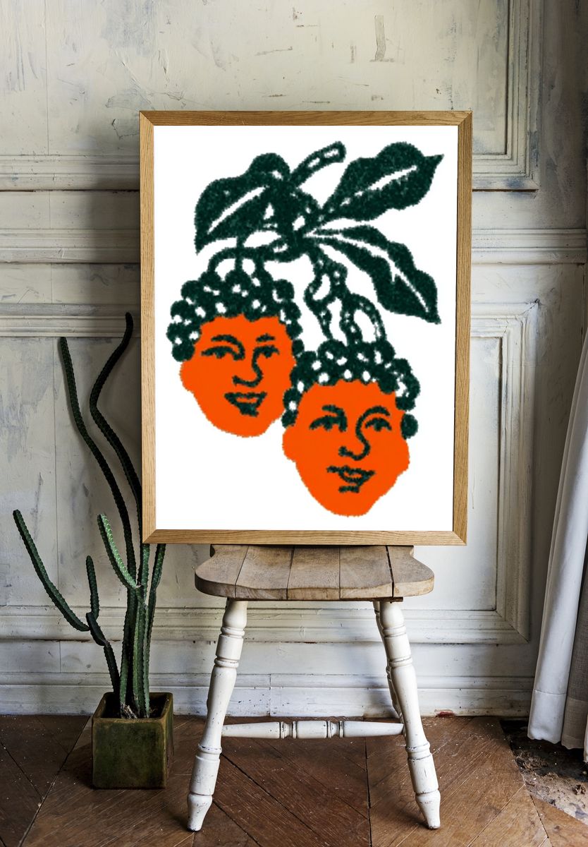 Fruity Faces — Illustration Print. — room view 1