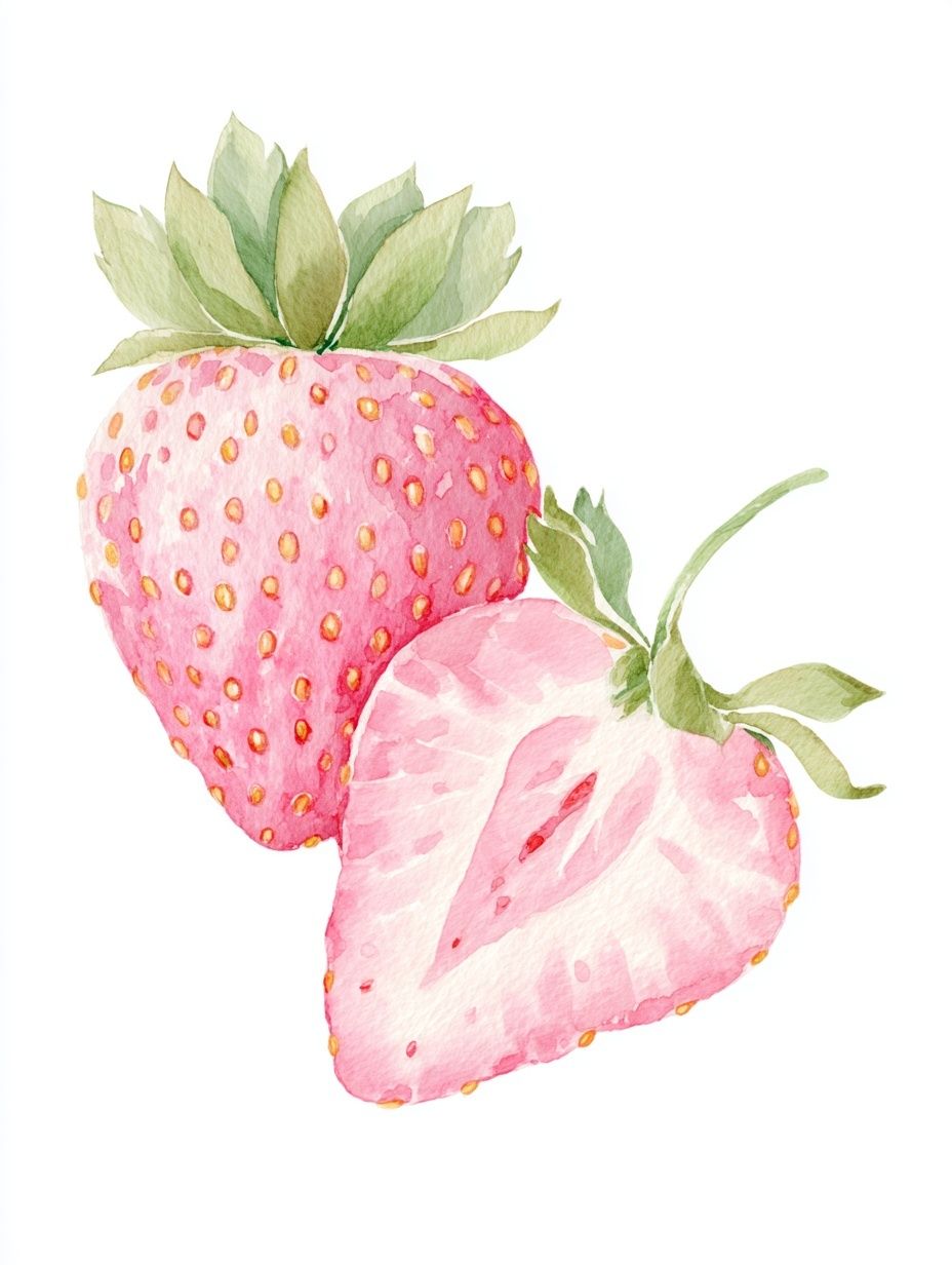 Strawberry Watercolor Poster. poster — botanical art