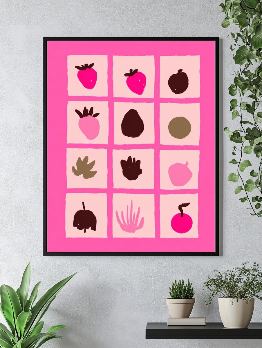Colorful Fruit Illustration Poster. — room view 4