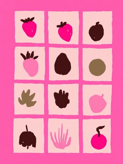 Colorful Fruit Illustration Poster. poster print