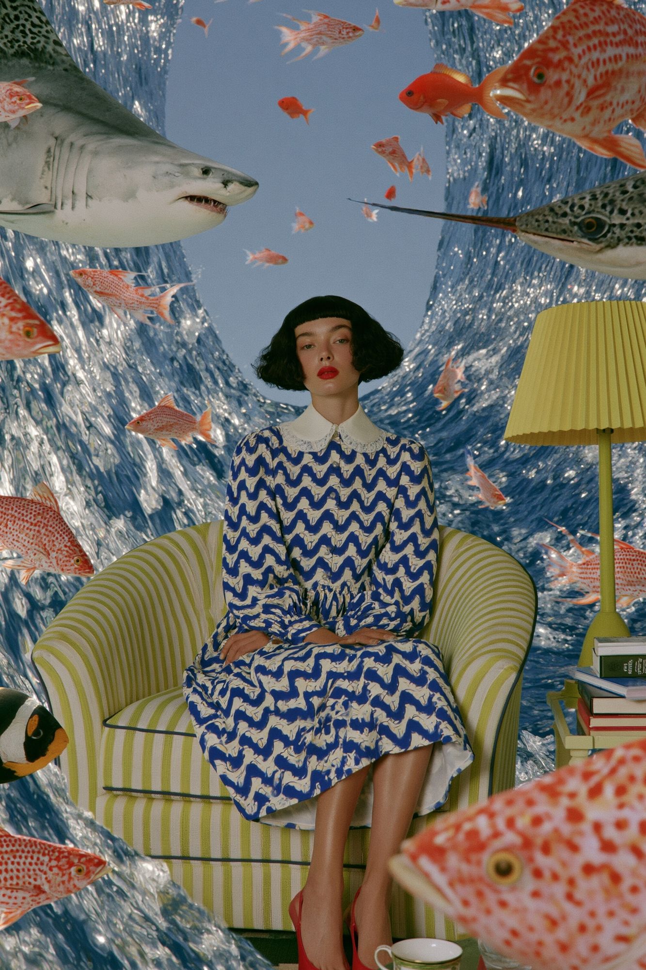 Surreal Fish Room Fashion Poster. poster — fine-art art