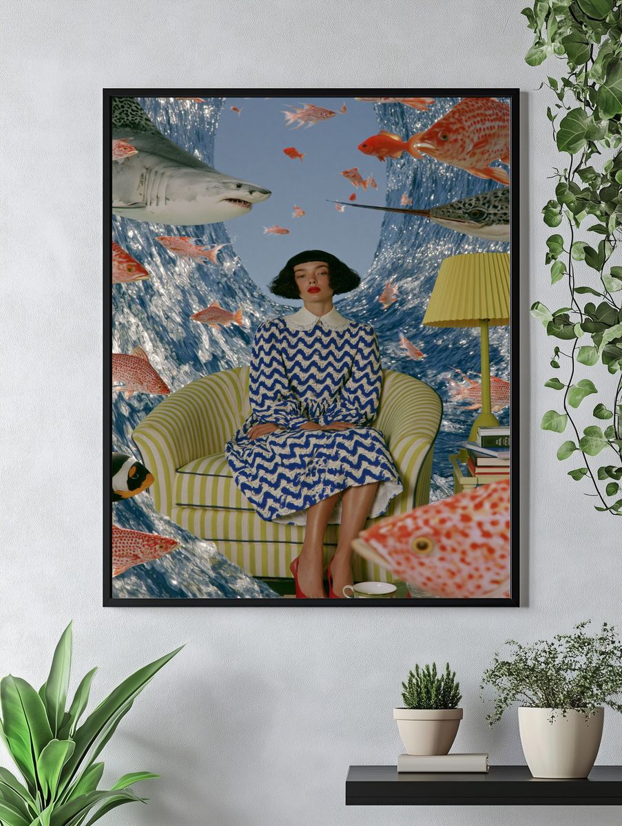 Surreal Fish Room Fashion Poster. — room view 4