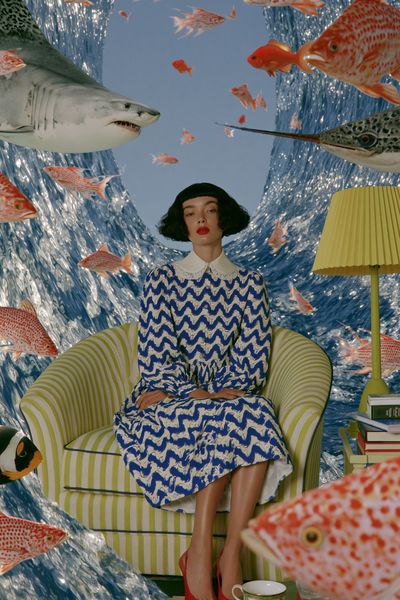 Surreal Fish Room Fashion Poster.