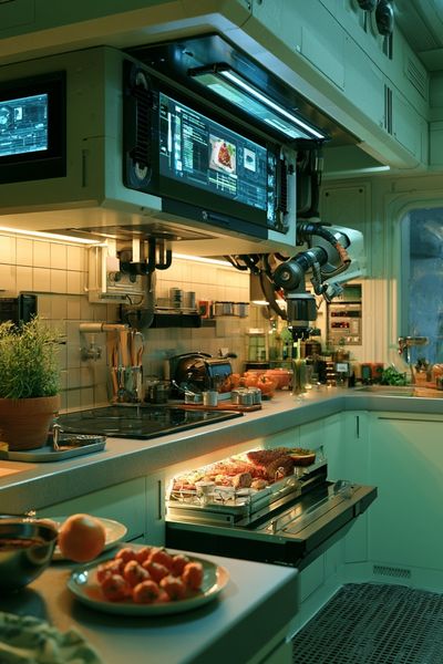 Futuristic Space Kitchen Poster.