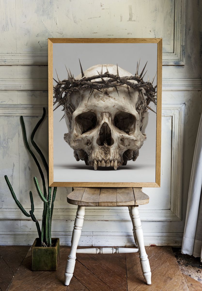 Crowned Skull Dark Print. — room view 1