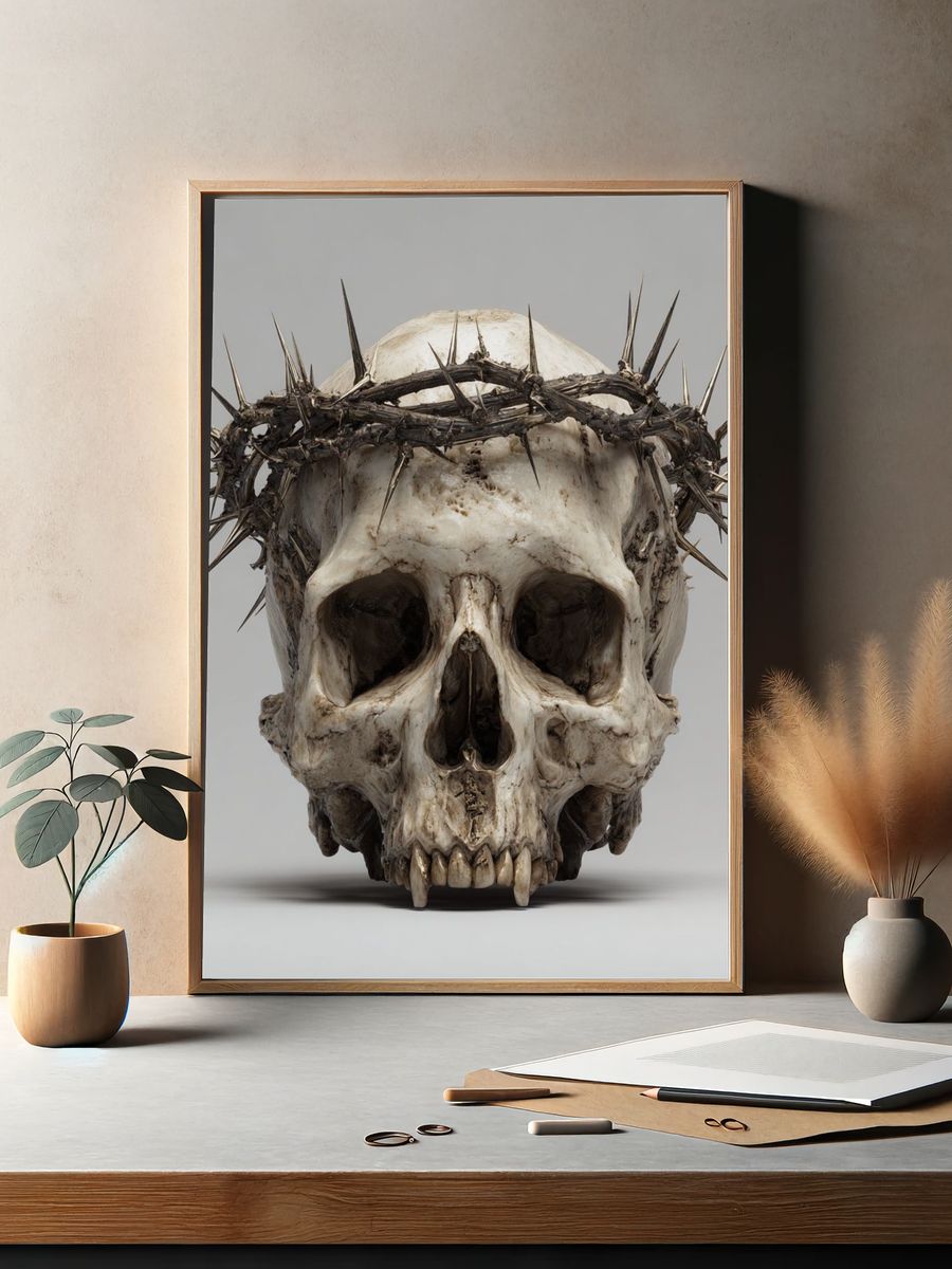 Crowned Skull Dark Print. — room view 2