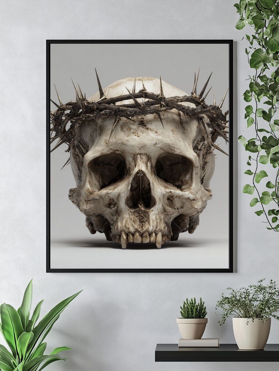 Crowned Skull Dark Print. — room view 4