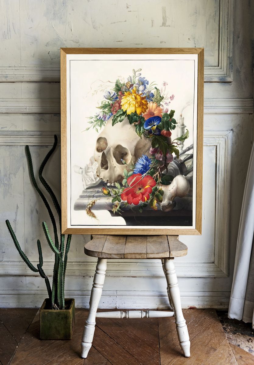 Vanitas still life (1667-1726) painting. room preview
