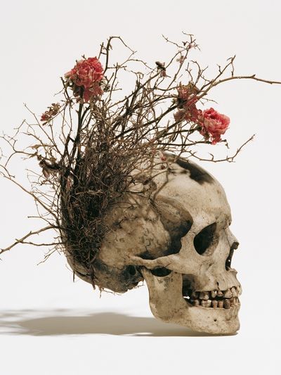 Floral Skull Surrealism Print.