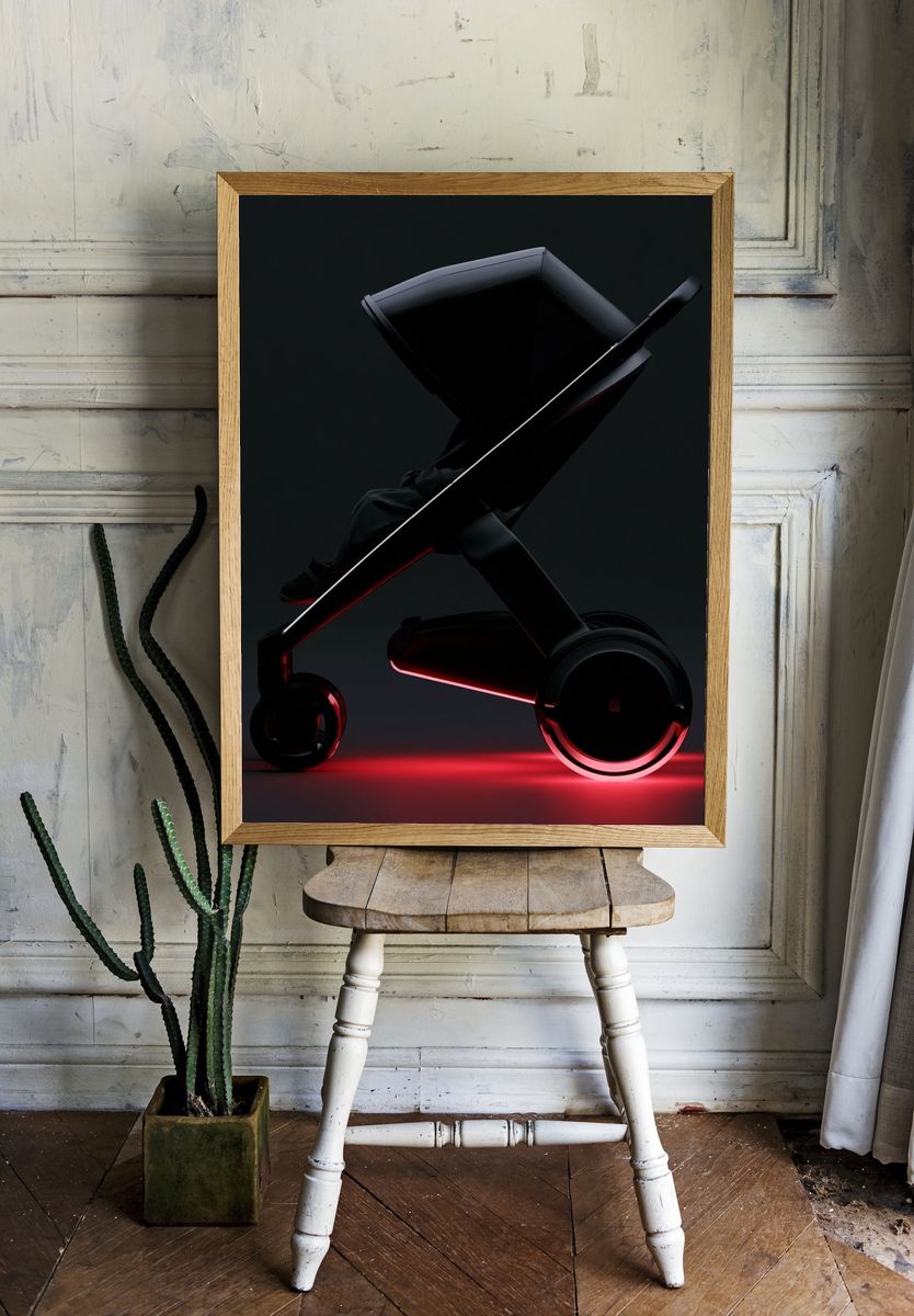 Futuristic Stroller Photography Poster. room preview