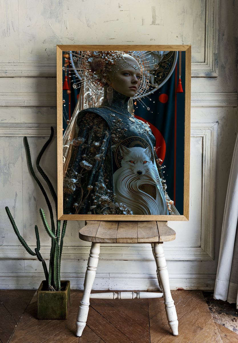 Fox Spirit Surrealism Poster. — room view 1