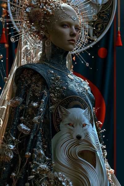 Fox Spirit Surrealism Poster. poster