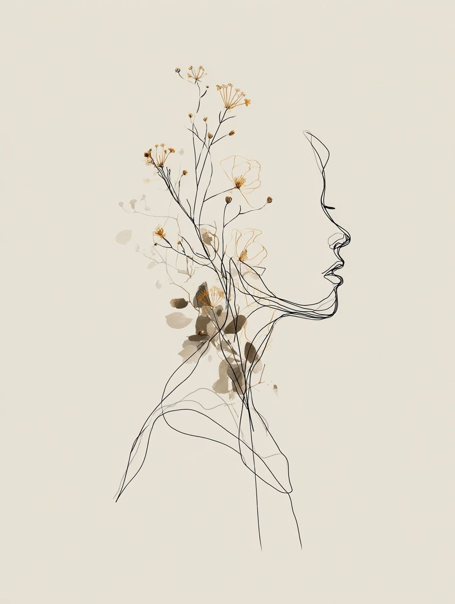 Floral Silhouette — Minimalist Print. poster detail