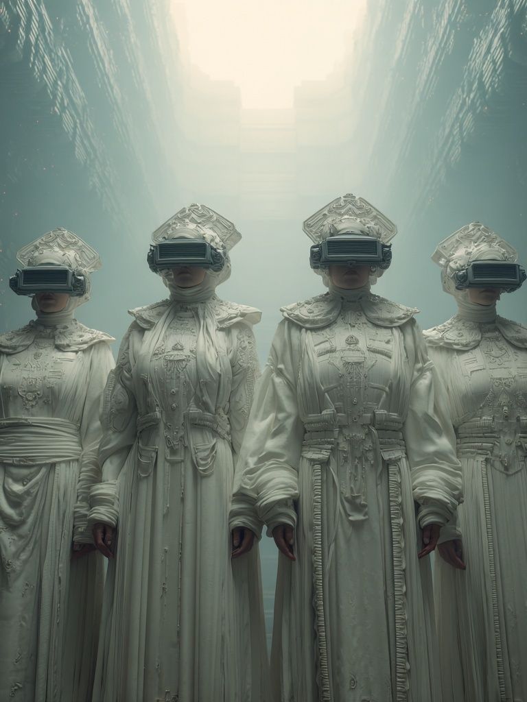 Futuristic Sisters — Surrealism Print. poster detail
