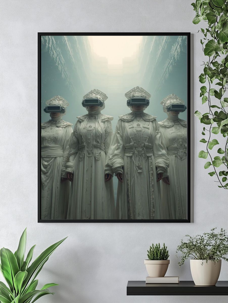 Futuristic Sisters — Surrealism Print. — room view 4