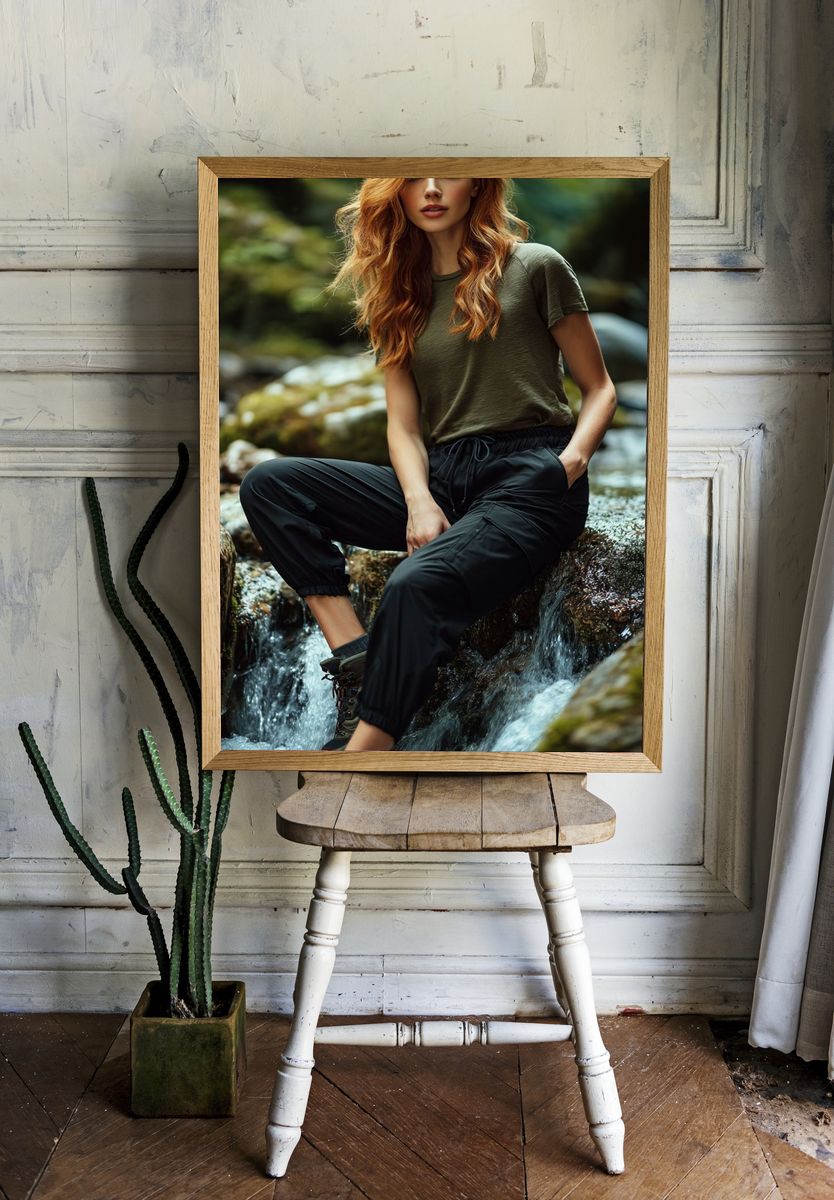 Forest Stream Portrait Poster. — room view 1