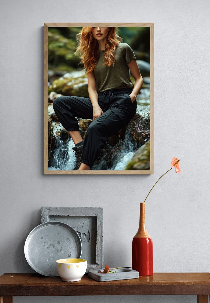 Forest Stream Portrait Poster. — room view 3