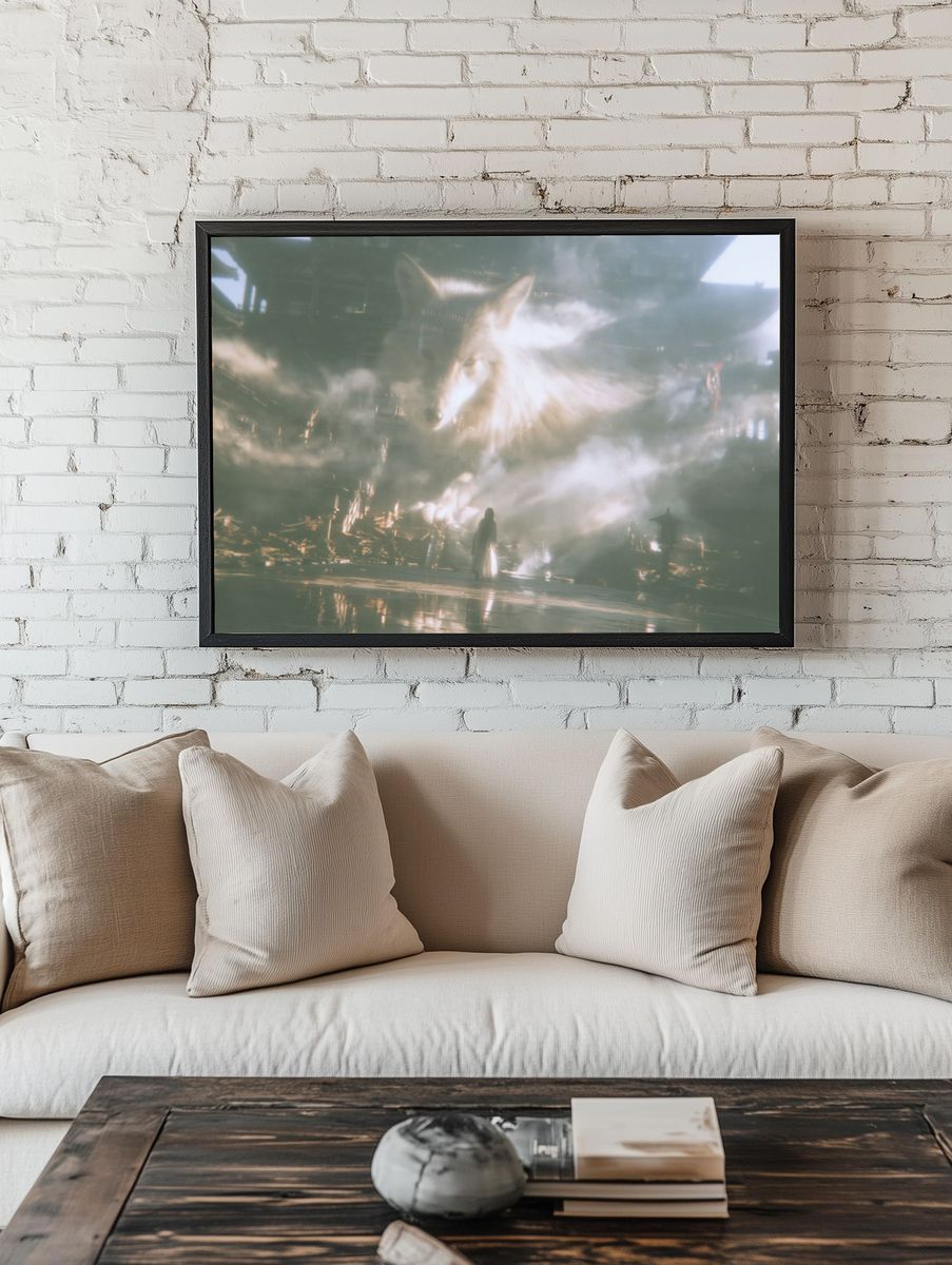 Fox Spirit Temple — Surreal Print. room preview