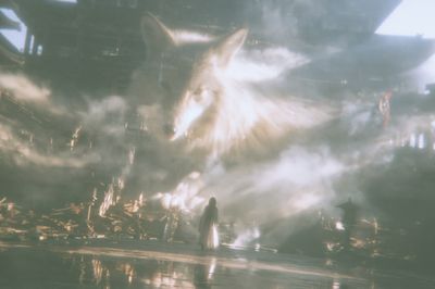 Fox Spirit Temple — Surreal Print. poster