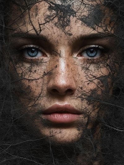 Forest Face Surrealism Poster.