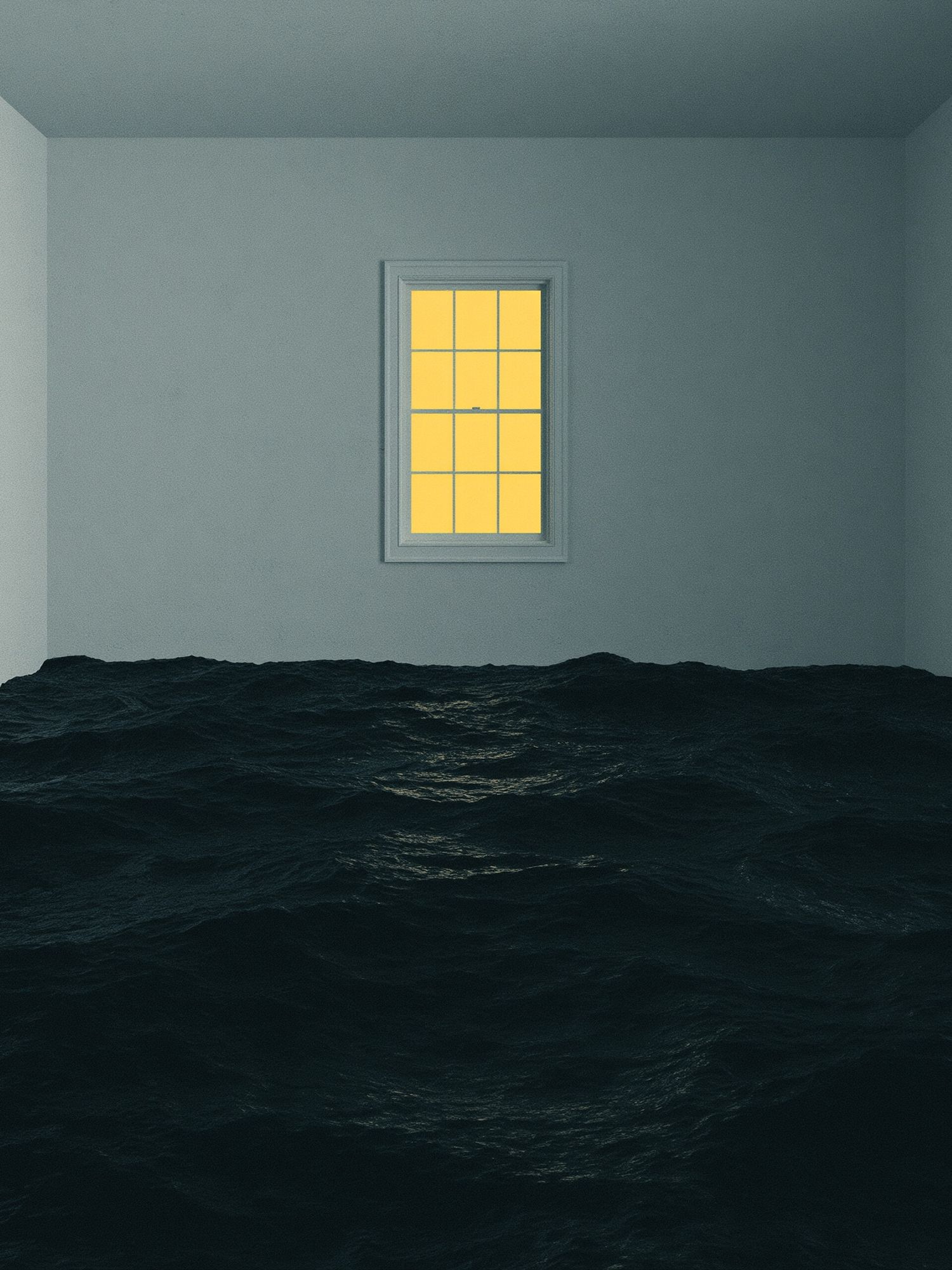 Flooded Room Surrealism Poster. poster — fine-art art
