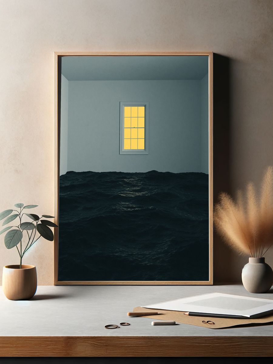 Flooded Room Surrealism Poster. — room view 2