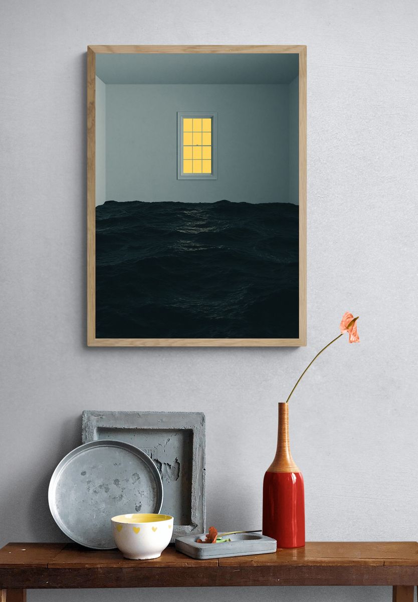 Flooded Room Surrealism Poster. — room view 3