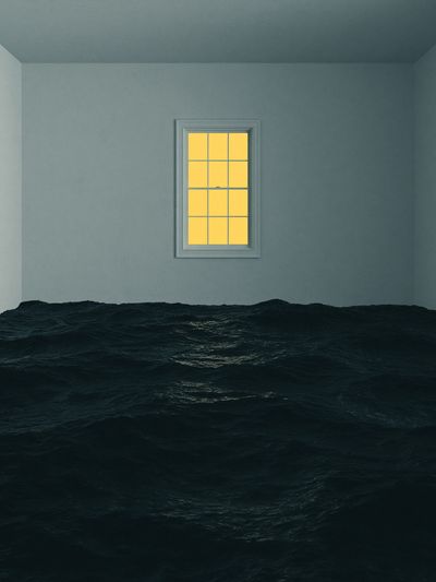 Flooded Room Surrealism Poster.
