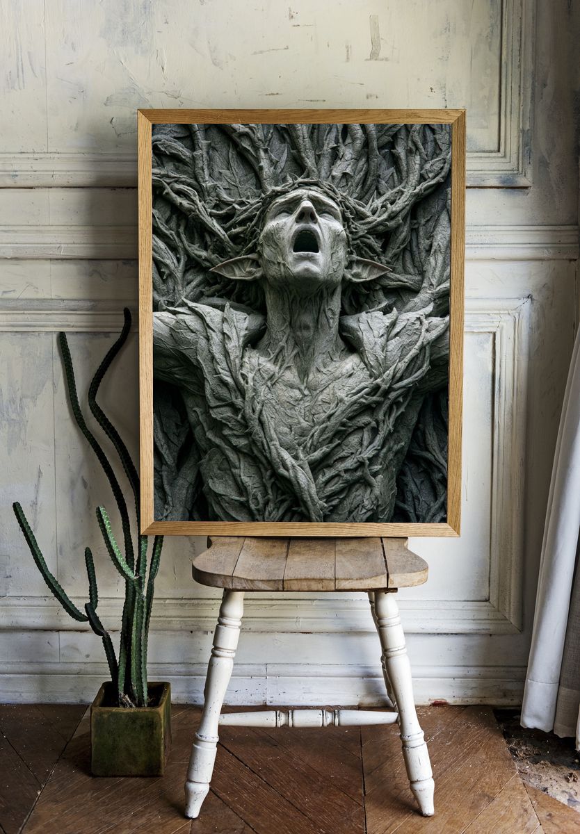 Forest Spirit Surrealism Poster. room preview