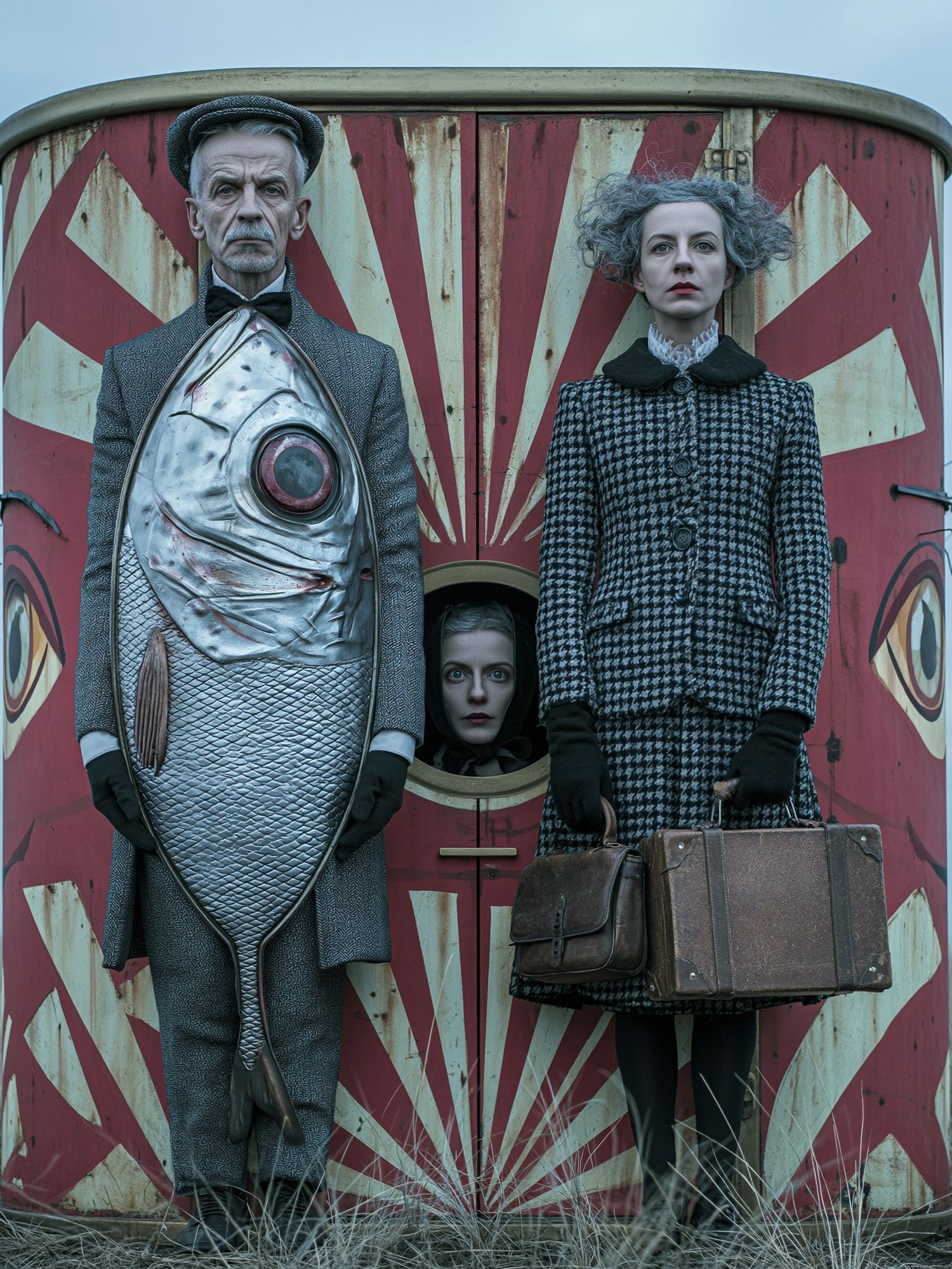 Surreal Fish Costume Portrait Poster. poster — fine-art art