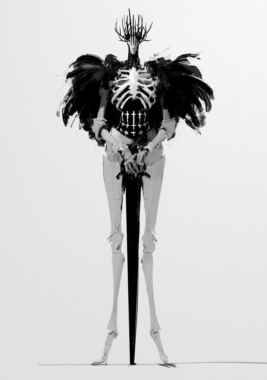 Monochrome Surreal Figure Print. poster — fine-art art