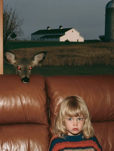 Surreal Deer Living Room Poster.
