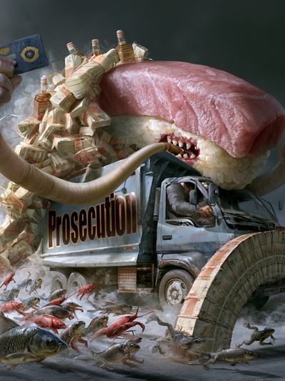 Surreal Prosecution Truck Poster.