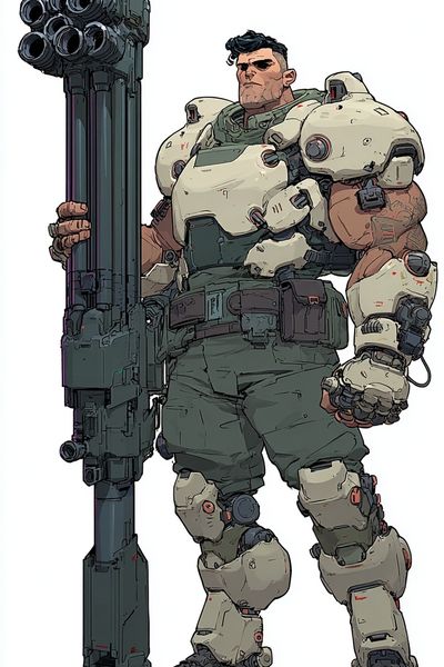 Futuristic Soldier — Digital Art Print. poster
