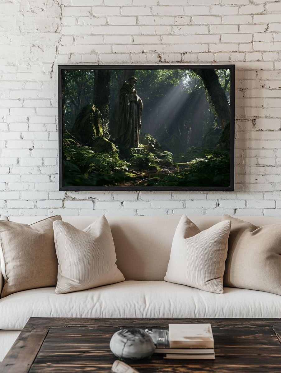 Forest Shrine — Fantasy Print. room preview