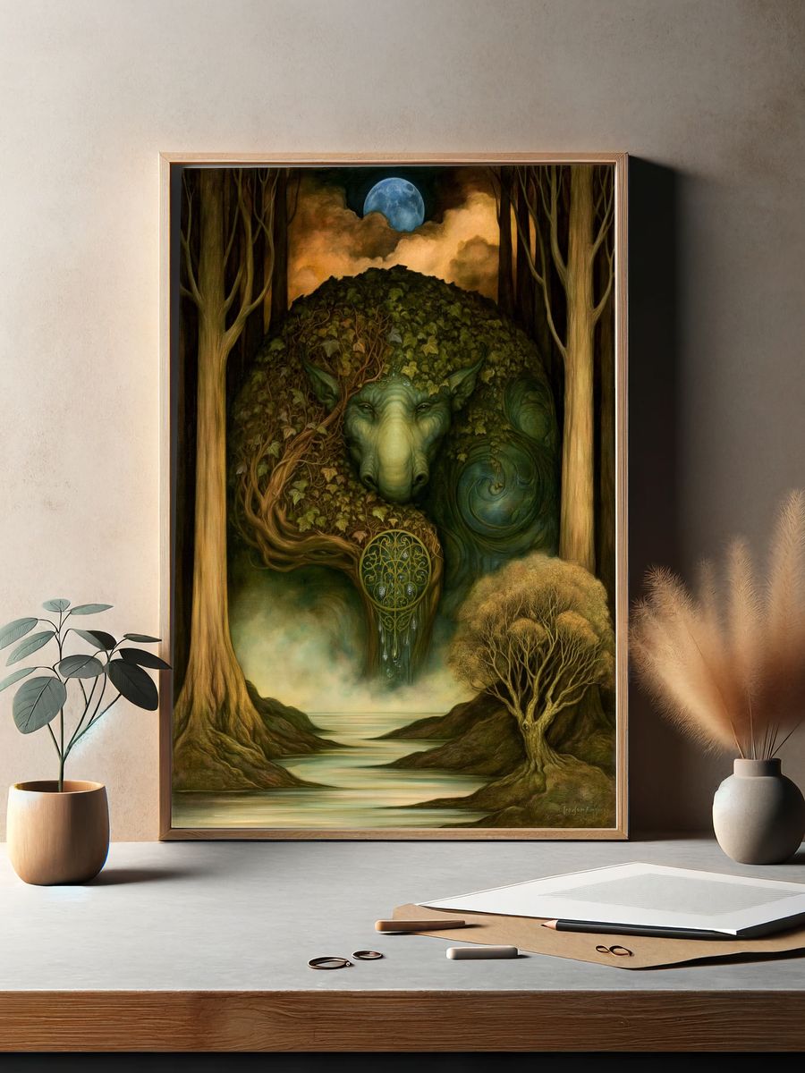 Forest Spirit Surrealism Poster. — room view 2