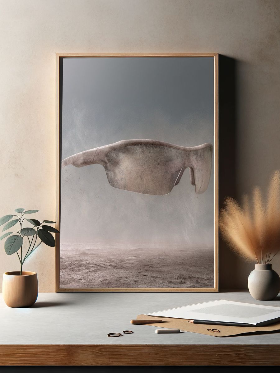 Surreal Floating Sunglasses Print. — room view 2