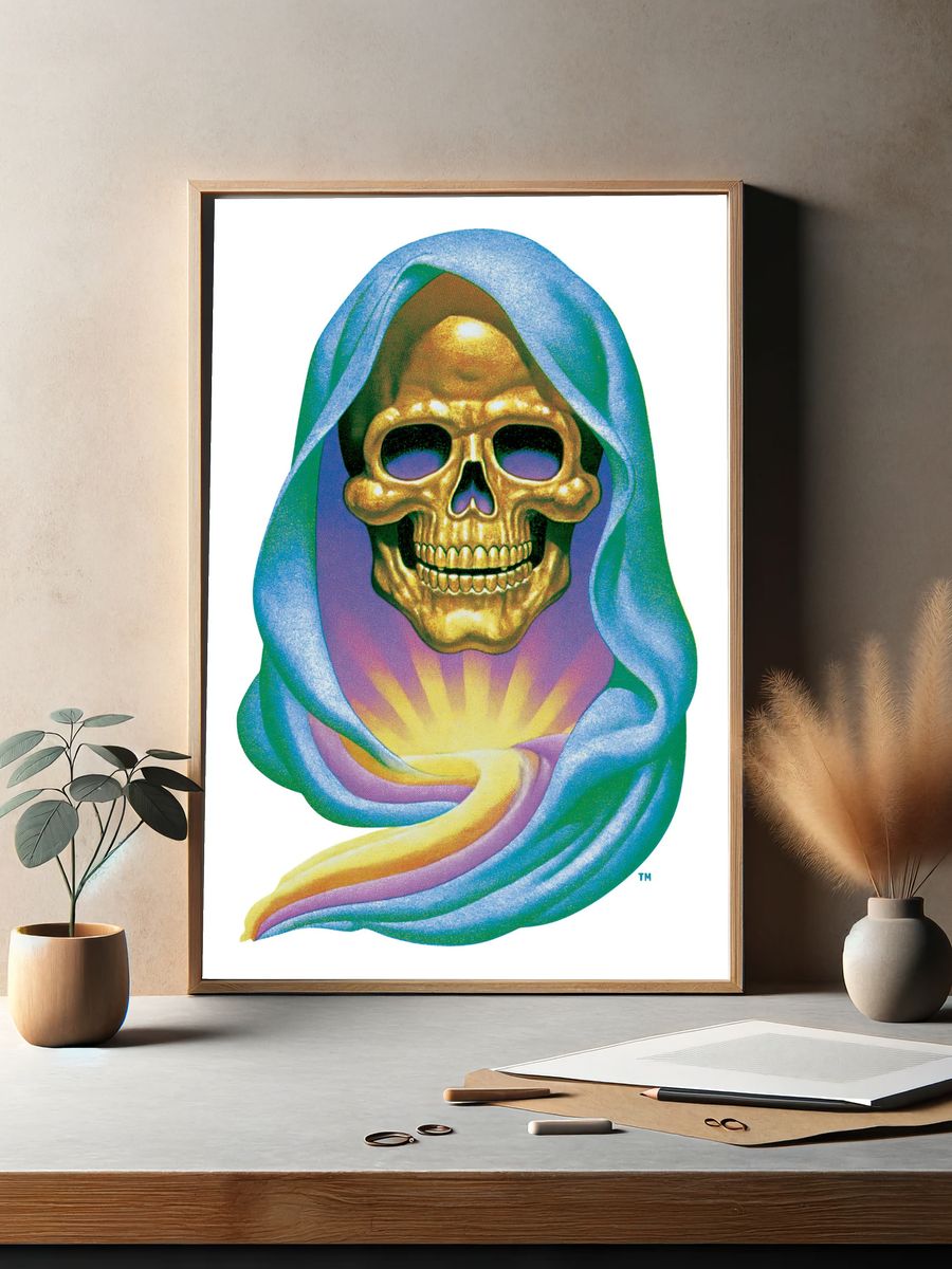 Golden Skull Surrealism Poster. — room view 2