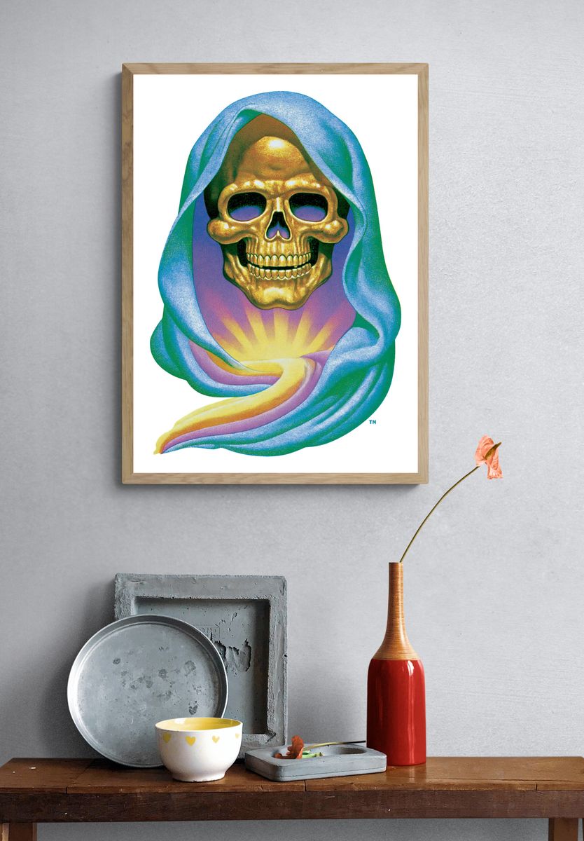 Golden Skull Surrealism Poster. — room view 3