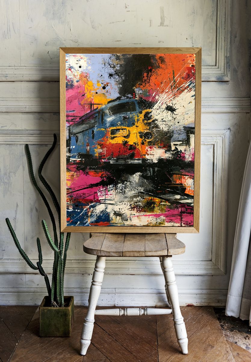 Abstract Train Station Fine-Art Poster. room preview