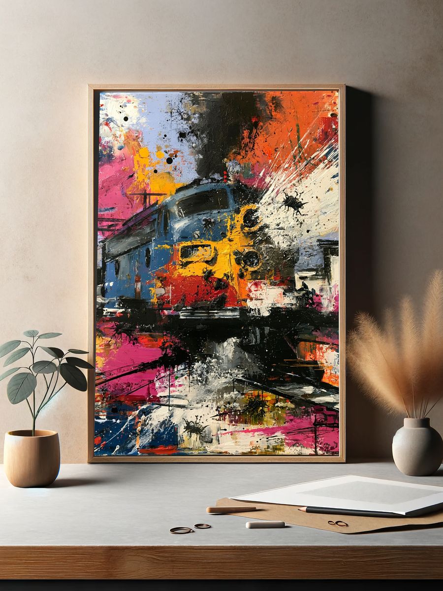 Abstract Train Station Fine-Art Poster. — room view 2