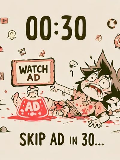 Skip Ad in 30 Funny Poster. poster print