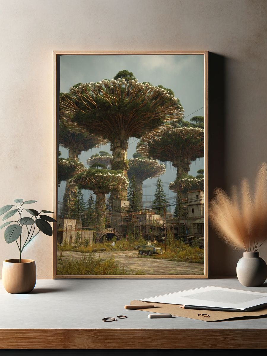 Futuristic Urban Jungle Poster. — room view 2