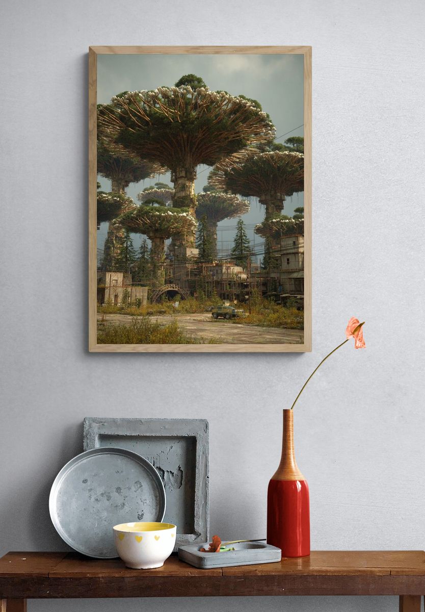 Futuristic Urban Jungle Poster. — room view 3