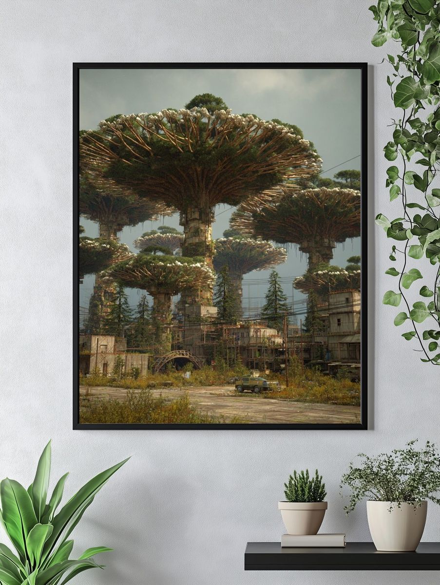 Futuristic Urban Jungle Poster. — room view 4