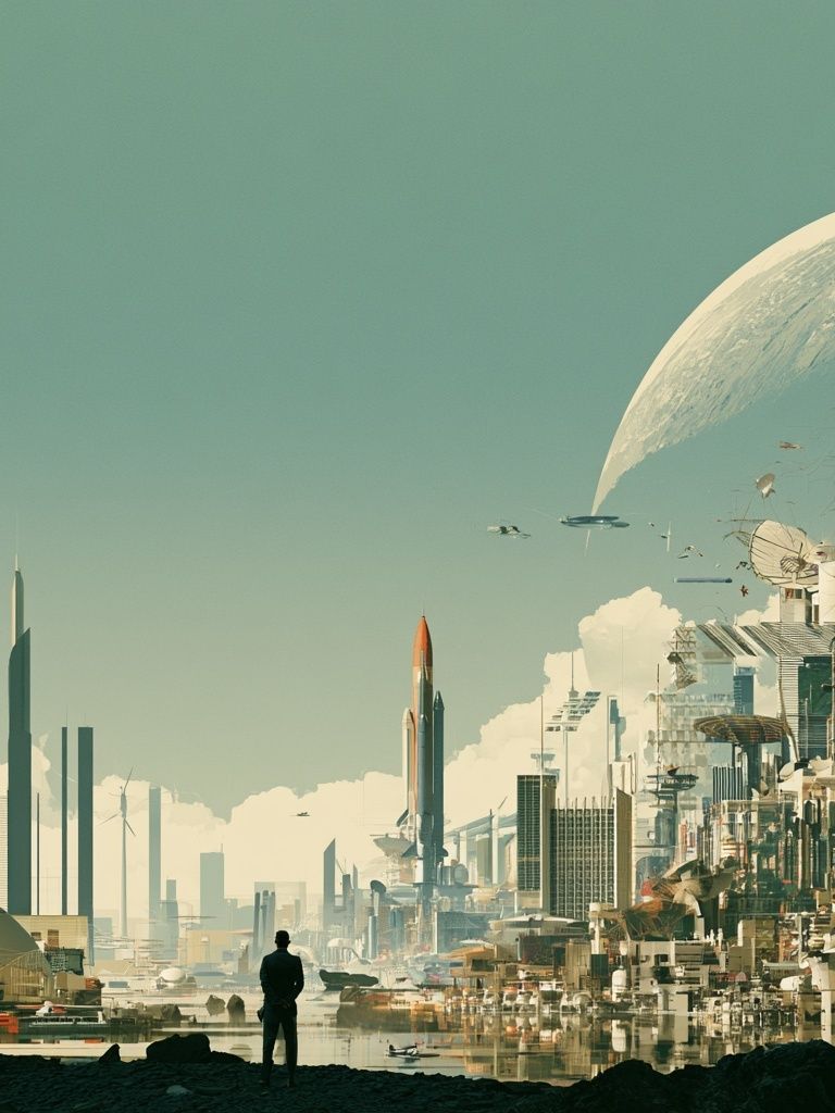 Futuristic Cityscape — Sci-Fi Print. poster detail