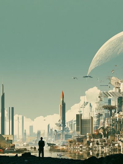Futuristic Cityscape — Sci-Fi Print. poster